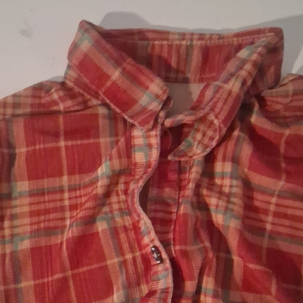 Stylish Red & Yellow Plaid Kids Button Down Shirt - Picture 5 of 5